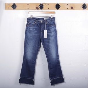 NWT AG Denim Jodi HighRise Flare Crop Jean Raw Hem